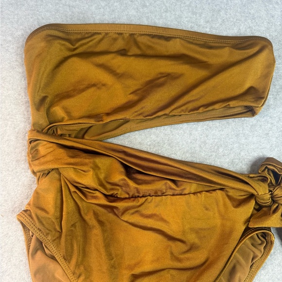 Good American bandeau shine side tie one-piece swimsuit 2 - Picture 2 of 6